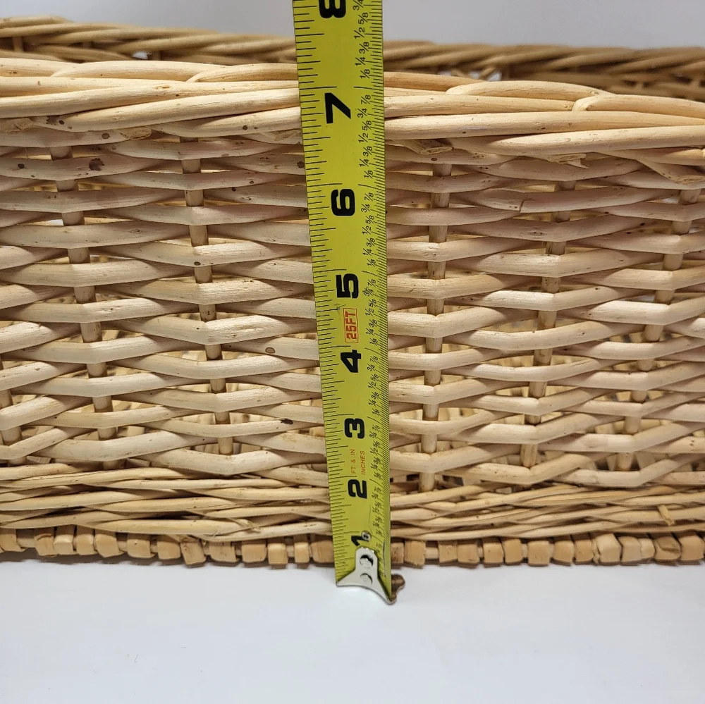 Long Wicker Basket‎ Rectangle Light Beige Cream Color Entertaining Gift Giving